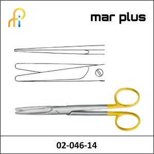 MAR PLUS MAYO SCISSORS TUNGSTEN TC STR BL/BL 14.5CM