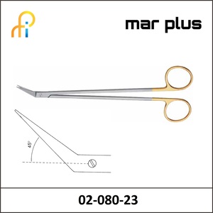 MAR PLUS DE BAKEY SCISSORS TUNGSTEN TC 45degrees 23CM