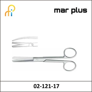 MAR PLUS OPERATING SCISSORS, BL/BL, CVD., 17.5 CM