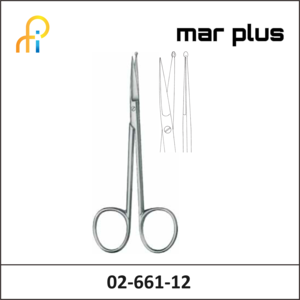 MAR PLUS VASCULAR SCISSORS, BUTTON, STR., 12 CM
