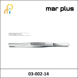 MAR PLUS STANDARD DISSECTING FORCEPS BROAD STR 14.5CM
