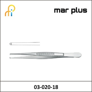 MAR PLUS STANDARD TISSUE FORCEPS 1:2 TEETH STR 18CM