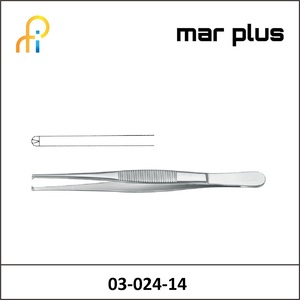 MAR PLUS TISSUE FORCEPS NARROW 1:2 TEETH CVD 14.5CM