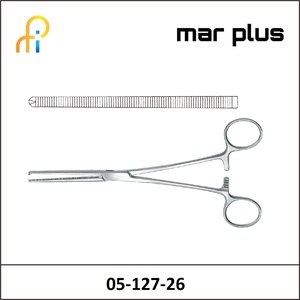 MAR PLUS STANDARD 1X2 T KOCHER FORCEPS 26 CM