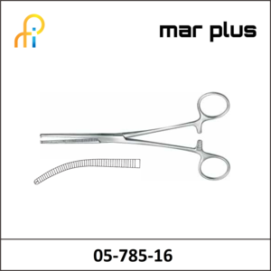 MAR PLUS FORCEPS, KOCHER, 1X2 T., CVD., 16 CM