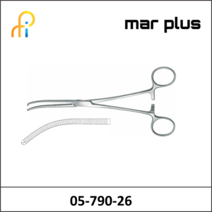 MAR PLUS FORCEPS, KOCHER, 1X2 T., CVD., 26 CM
