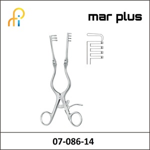 MAR PLUS BLUNT ADSON SPREADER 3X4 T., 14.0 CM