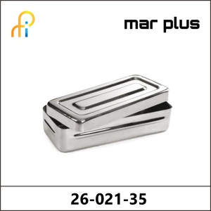 MAR PLUS INSTR. BOX, LID W. BUTTON, 200X100X35 MM