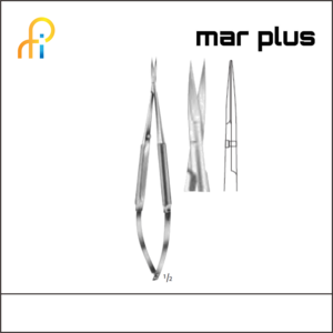 MAR PLUS MICRO-SCISSORS RND-HDL STR S/S145MM