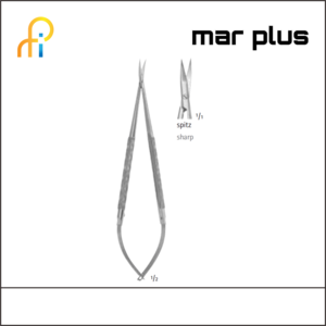 MAR PLUS MICRO SPRING SCISSORS CVD.SP/SP 180MM