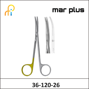 MAR PLUS TC SUTURE SCISSORS W/1 SERR CVD 260MM