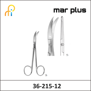 MAR PLUS LIGATURE SCISSORS CURVED 120MM
